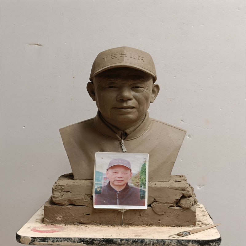 Escultura de retrato de bronce personalizada