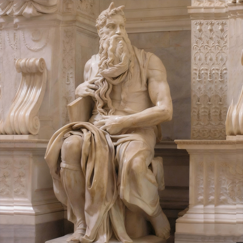 Escultura humana clásica de mármol Estatua sentada