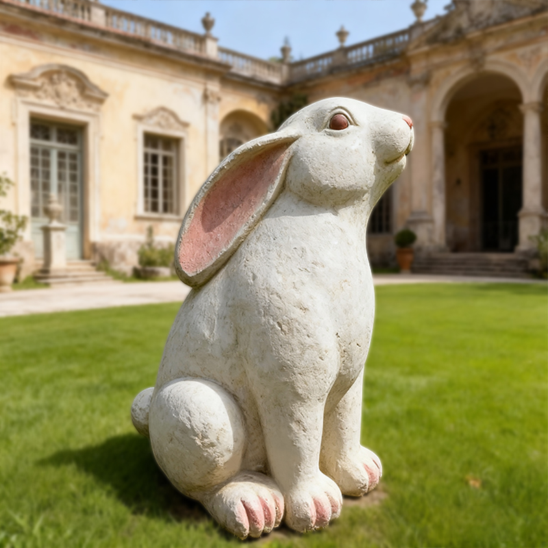 Escultura de conejo animal de mármol