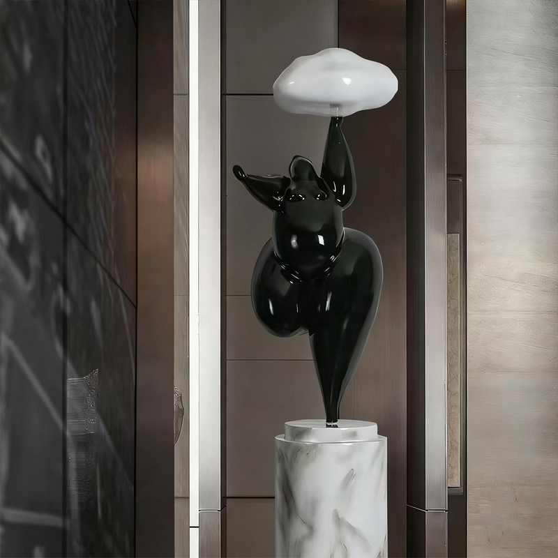 Escultura decorativa de fibra de vidrio estilo levantamiento de nubes