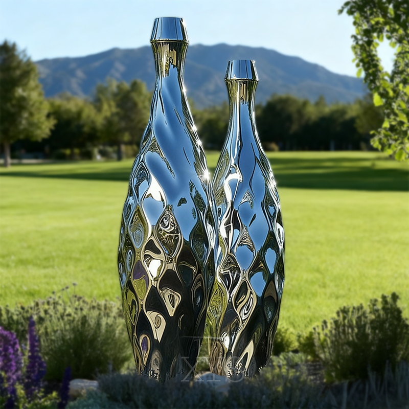 Escultura del florero del espejo del florero de cristal