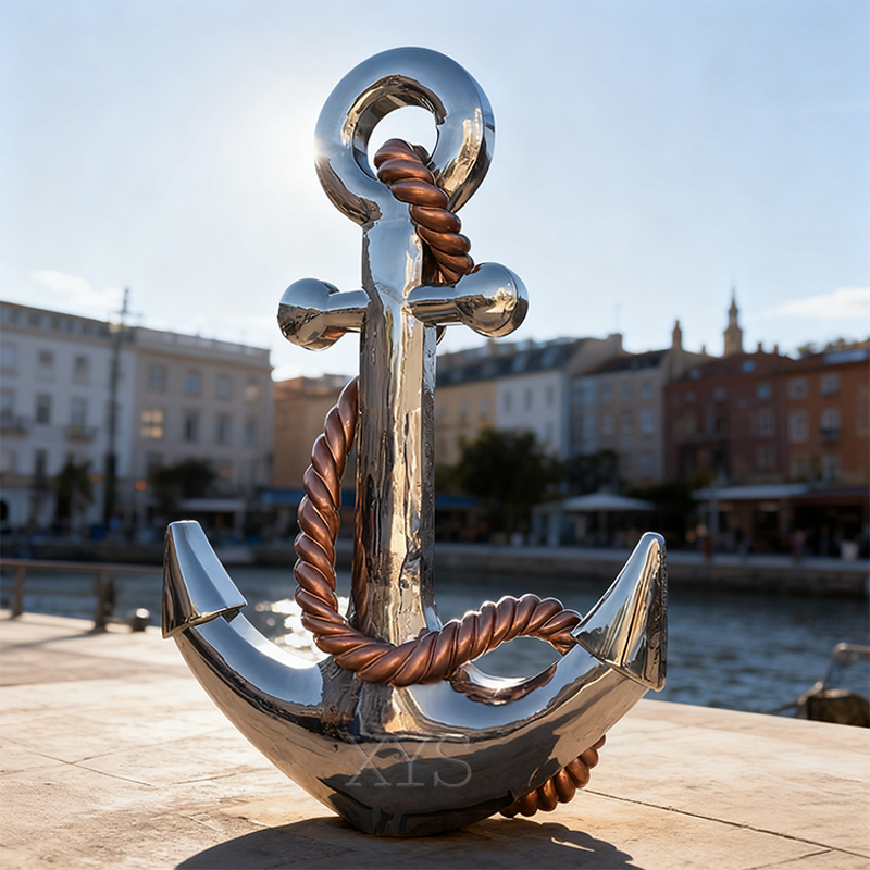 Escultura temática de ancla de zarpar