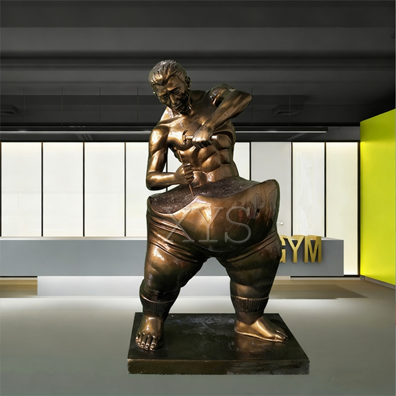 Escultura de arte moderno de bronce 'autoesculpida / transformación física'