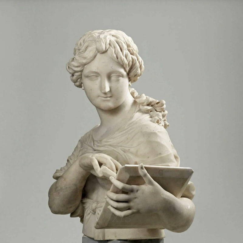 Busto de figura europea de mármol blanco