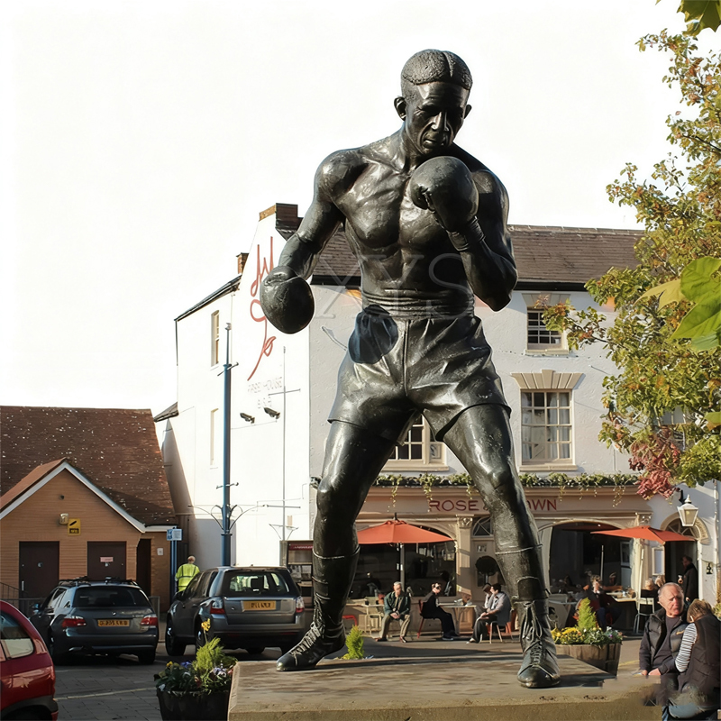 Escultura de boxeador profesional de bronce