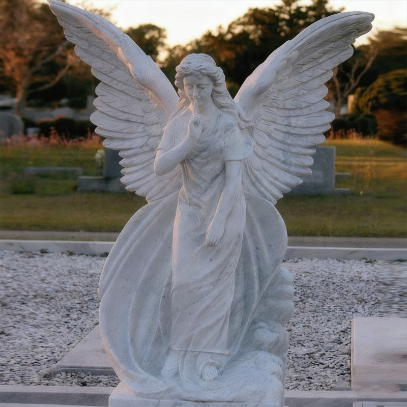 Estatua del ángel de mármol blanco