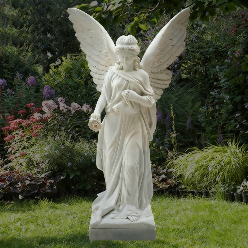 Estatua del ángel de mármol blanco