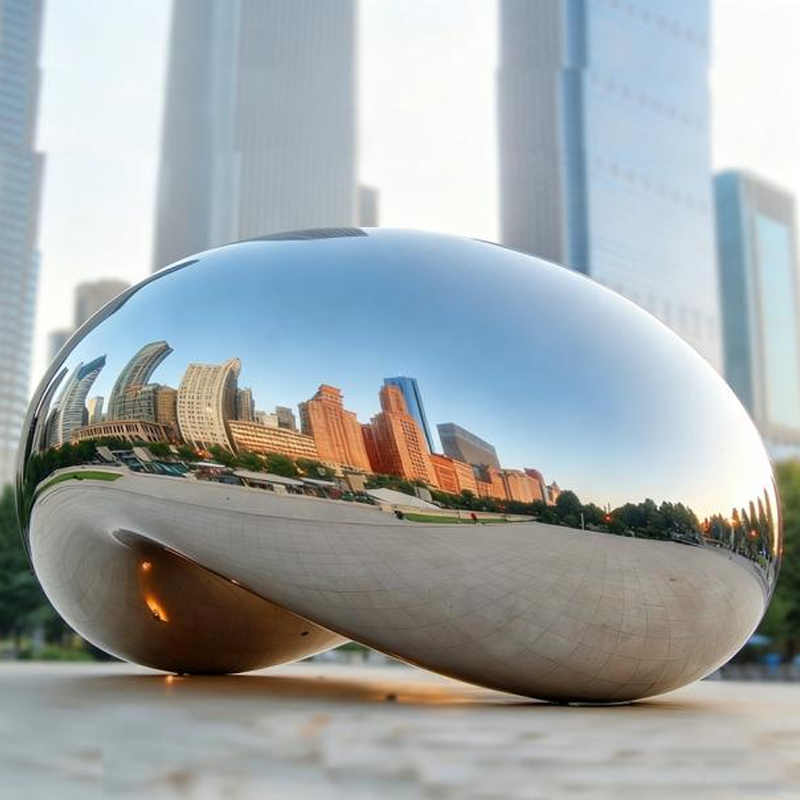 Escultura de acero inoxidable pulido espejo estilo Chicago Cloud Gate (Bean)