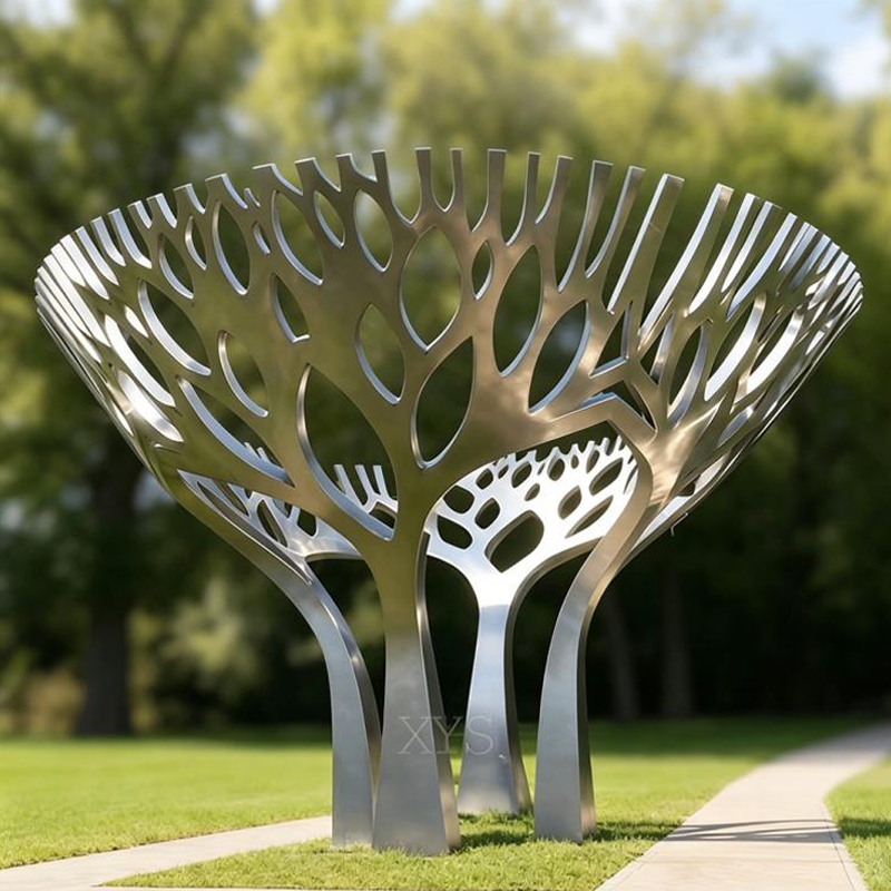 Escultura de pérgola de acero hueca de árbol abstracto