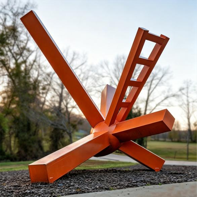 Escultura abstracta de acero inoxidable de escalera radiante